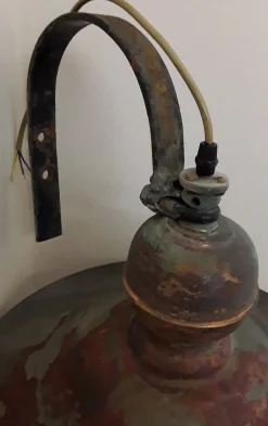 Best Pamono Vintage Wall Lantern with Copper Housing with an Iron Arch Holder, 1930s