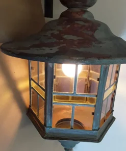 Best Pamono Vintage Wall Lantern with Copper Housing with an Iron Arch Holder, 1930s