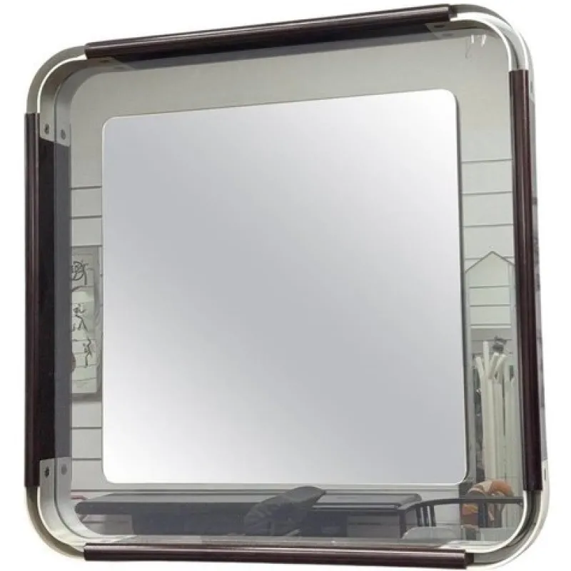 Discount Pamono Vintage Wall Mirror in Steel and Bakelite, 1970s