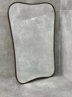 Pamono Vintage Wall Mirror with Brass Frame, 1950s> Mirrors