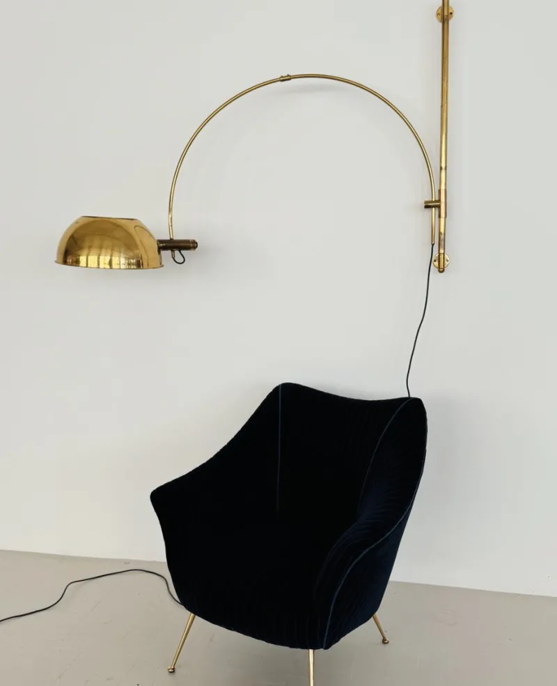Pamono Vintage Wall Mounted Lamp in Brass by Florian Schulz, 1970s> Wall Lights & Sconces