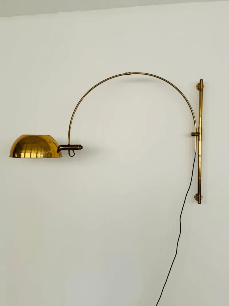 Pamono Vintage Wall Mounted Lamp in Brass by Florian Schulz, 1970s> Wall Lights & Sconces
