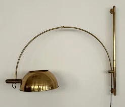 Pamono Vintage Wall Mounted Lamp in Brass by Florian Schulz, 1970s><noscript><img width=