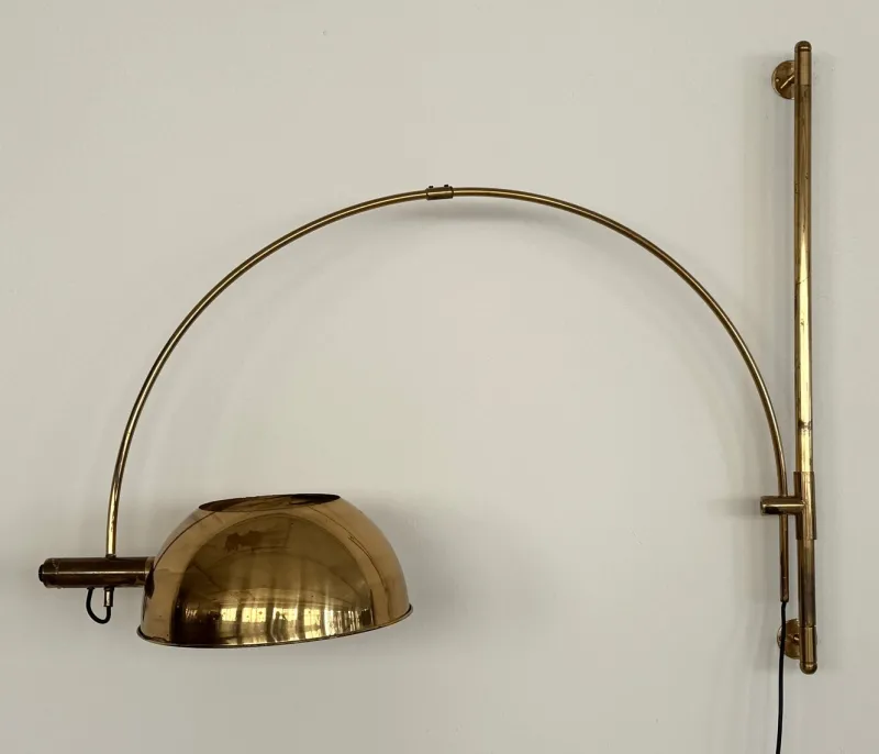 Pamono Vintage Wall Mounted Lamp in Brass by Florian Schulz, 1970s> Wall Lights & Sconces