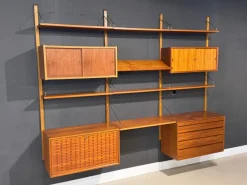 Pamono Vintage Wall System in Teak attributed to Poul Cadovius for Cado><noscript><img width=