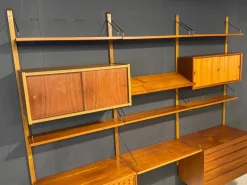 Pamono Vintage Wall System in Teak attributed to Poul Cadovius for Cado><noscript><img width=