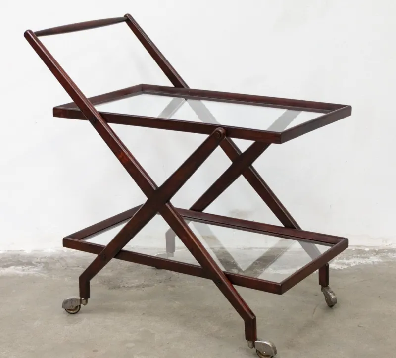 Discount Pamono Vintage Walnut Bar Cart, 1950s