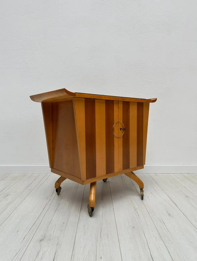 Pamono Vintage Walnut Bar Trolley, 1950s> Serving Bar Carts & Trolleys