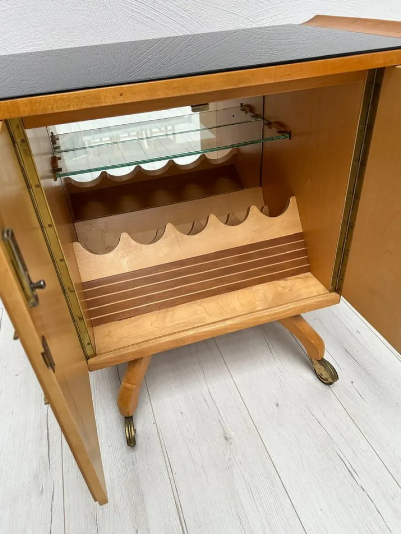 Pamono Vintage Walnut Bar Trolley, 1950s> Serving Bar Carts & Trolleys