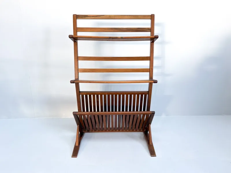 Pamono Vintage Walnut Bookshelf and Magazine Rack, 1960s> Shelves & Wall Units