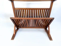 Pamono Vintage Walnut Bookshelf and Magazine Rack, 1960s><noscript><img width=