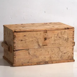 New Pamono Vintage Washed Wood Trunk, 1920