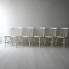Pamono Vintage White Pinstolar Chairs, 1960s, Set of 6> Garden Seating