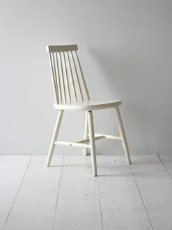 Pamono Vintage White Pinstolar Chairs, 1960s, Set of 6><noscript><img width=
