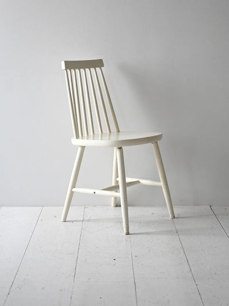 Pamono Vintage White Pinstolar Chairs, 1960s, Set of 6> Garden Seating