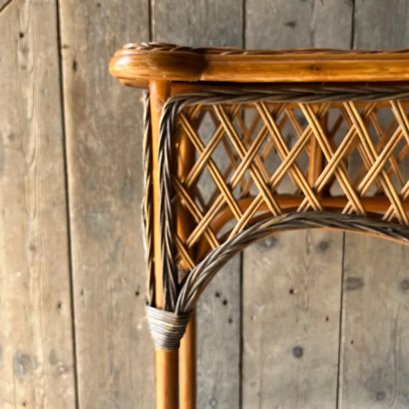 Pamono Vintage Wicker 2 Tier Console Table> Console Tables