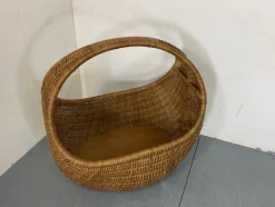Pamono Vintage Wicker and Bamboo Basket Baby Bed attributed to Gebroeders Jonkers for Noordwolde, Netherlands, 1960s><noscript><img width=
