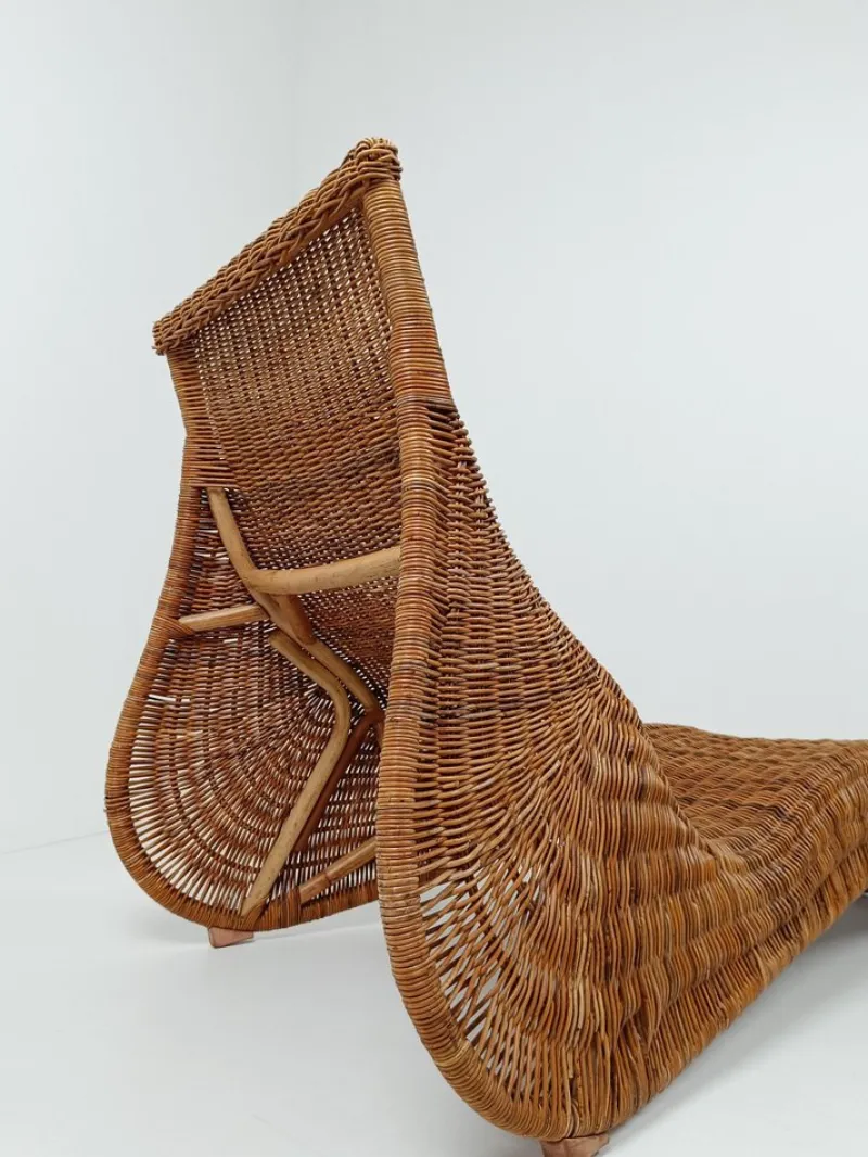 Clearance Pamono Vintage Wicker Karlskrona Chaise Longue attributed to Carl Öjerstam for Ikea, 1990s