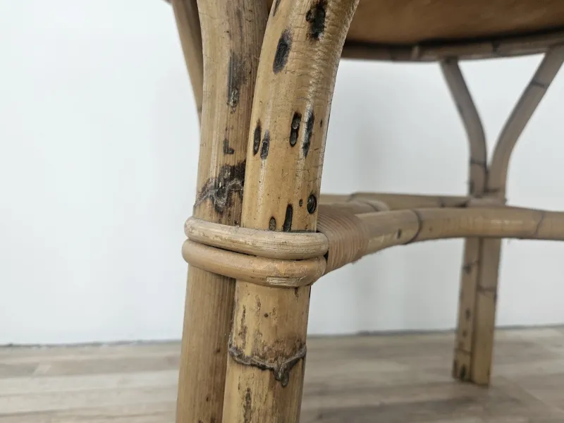 Pamono Vintage Wicker Outdoor Table and Chairs, 1970s, Set of 3> Garden Seating