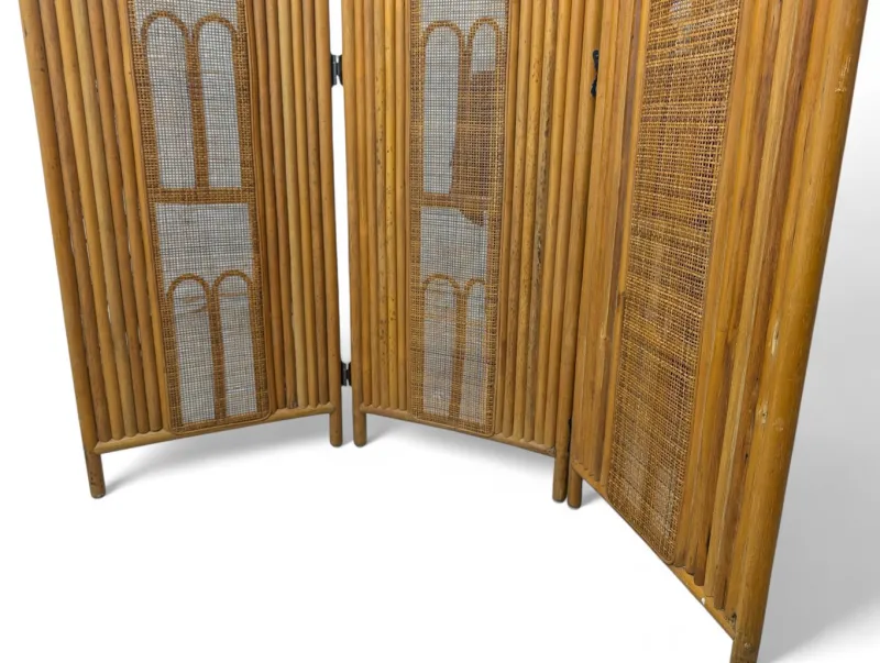 Pamono Vintage Wicker Wood Screen