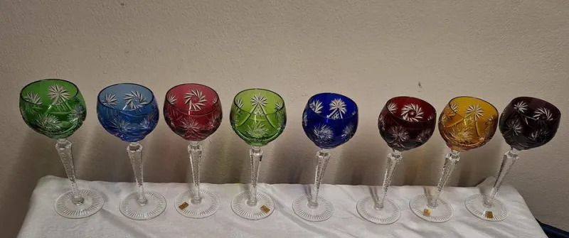 Hot Pamono Vintage Wine Glasses in Cut Crystal Glass by Nachtmann, 1970s, Set of 8
