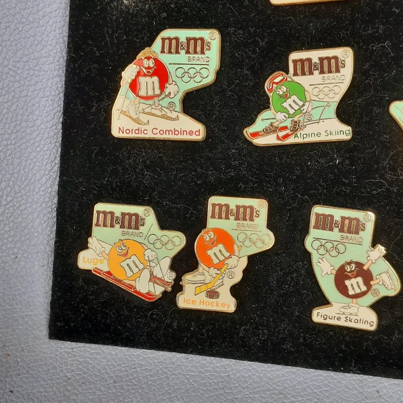 Sale Pamono Vintage Winter Olympic Games Pin Set Limited Edition N.10 from M&Ms, 1992, Set of 10