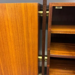 Pamono Vintage Wood and Brass Sideboard, 1950s><noscript><img width=