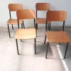 Discount Pamono Vintage Wood and Tubular Black School Chairs, Set of 4