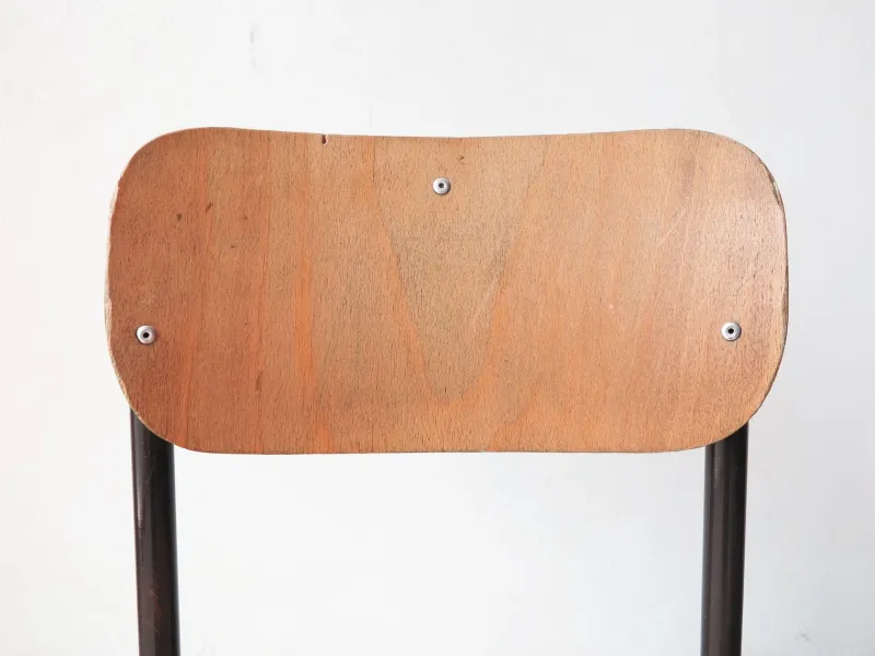 Discount Pamono Vintage Wood and Tubular Black School Chairs, Set of 4