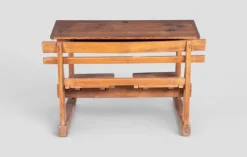 Pamono Vintage Wood School Desk with Double Seat