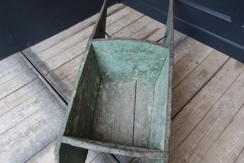 Pamono Vintage Wood Wheelbarrow, 1890s> Planters And Jardiniere