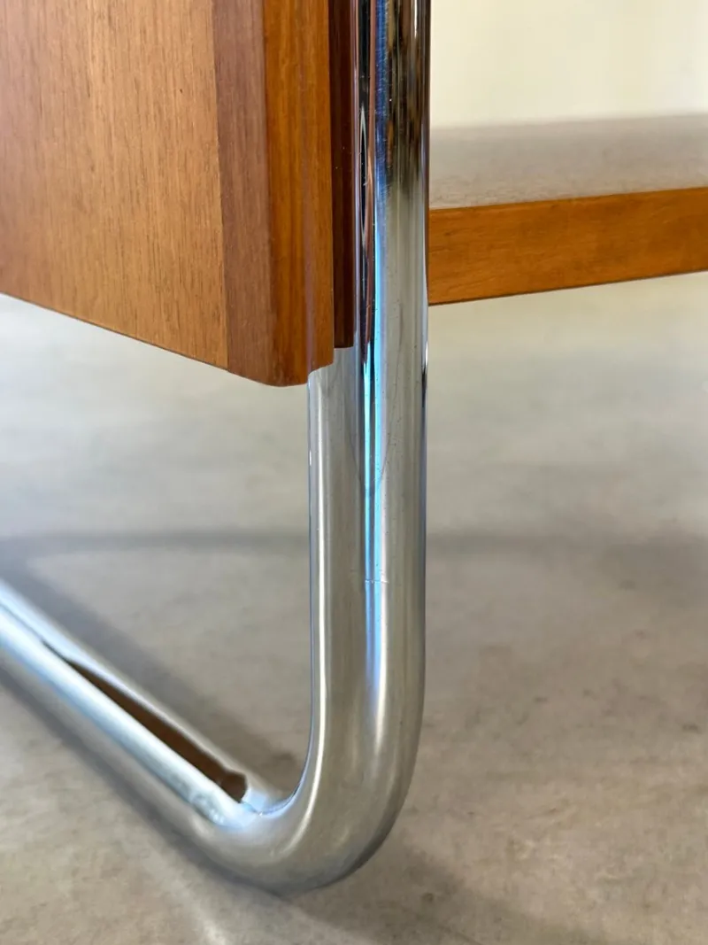 Online Pamono Vintage Wooden and Steel Bedside Tables, 1960s, Set of 2