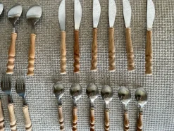 Clearance Pamono Vintage Wooden Cutlery Set, 1970s, Set of 24