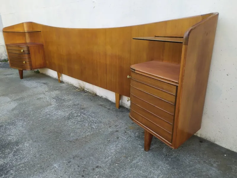 Pamono Vintage Wooden Headboard, 1960s> Beds & Bedroom Sets