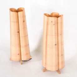 Online Pamono Vintage Wooden Lamps, 1970s, Set of 2