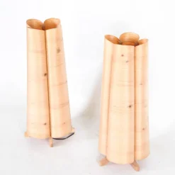 Online Pamono Vintage Wooden Lamps, 1970s, Set of 2