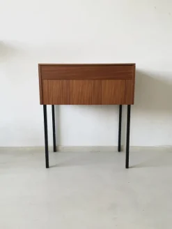 Pamono Vintage Wooden Sewing Machine Cabinet, 1960s> Worktables & Workbenches