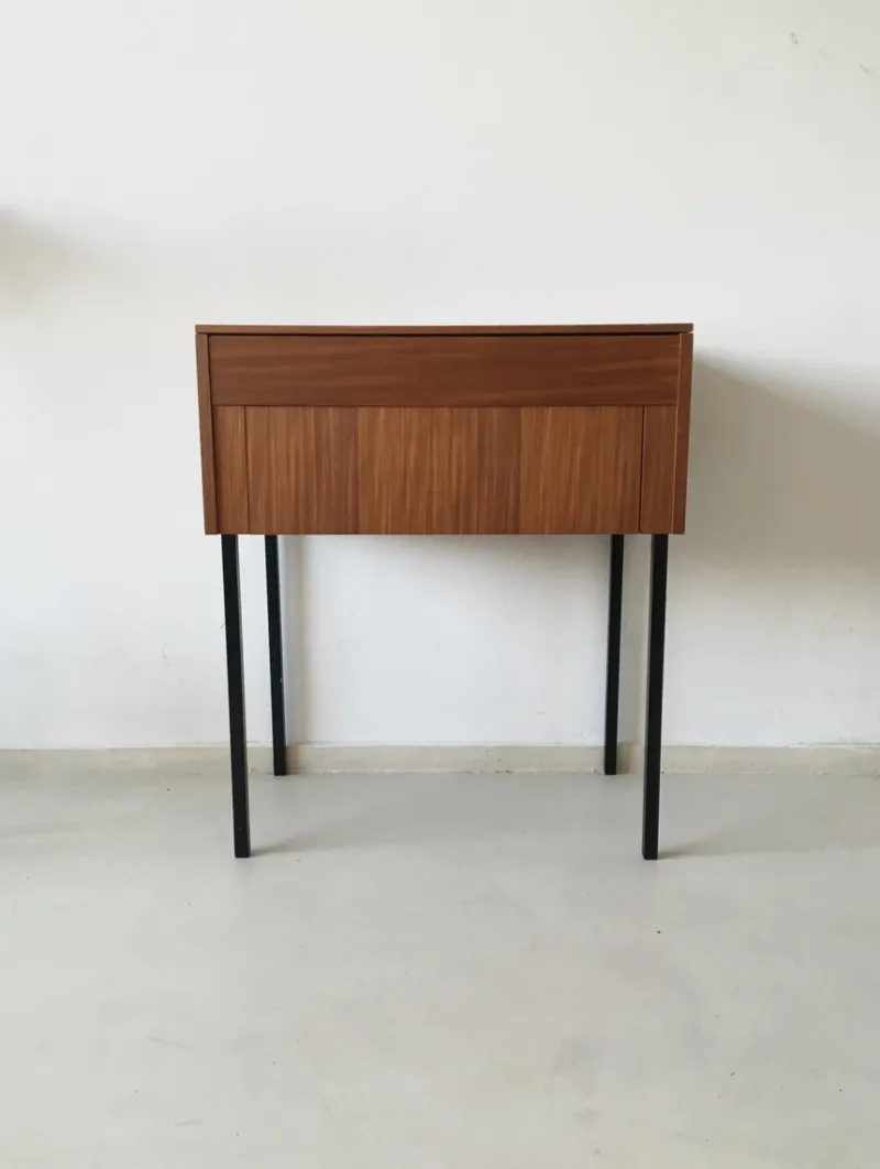 Pamono Vintage Wooden Sewing Machine Cabinet, 1960s> Worktables & Workbenches