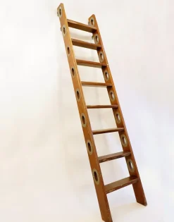 New Pamono Vintage Wooden Ship Boat Ladder