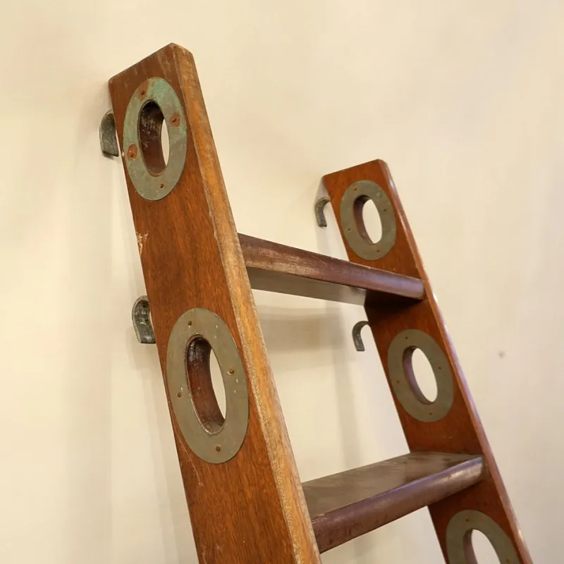 New Pamono Vintage Wooden Ship Boat Ladder
