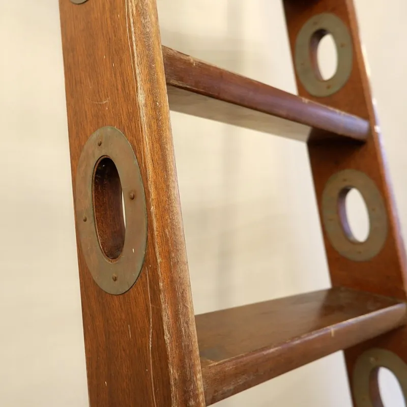 New Pamono Vintage Wooden Ship Boat Ladder
