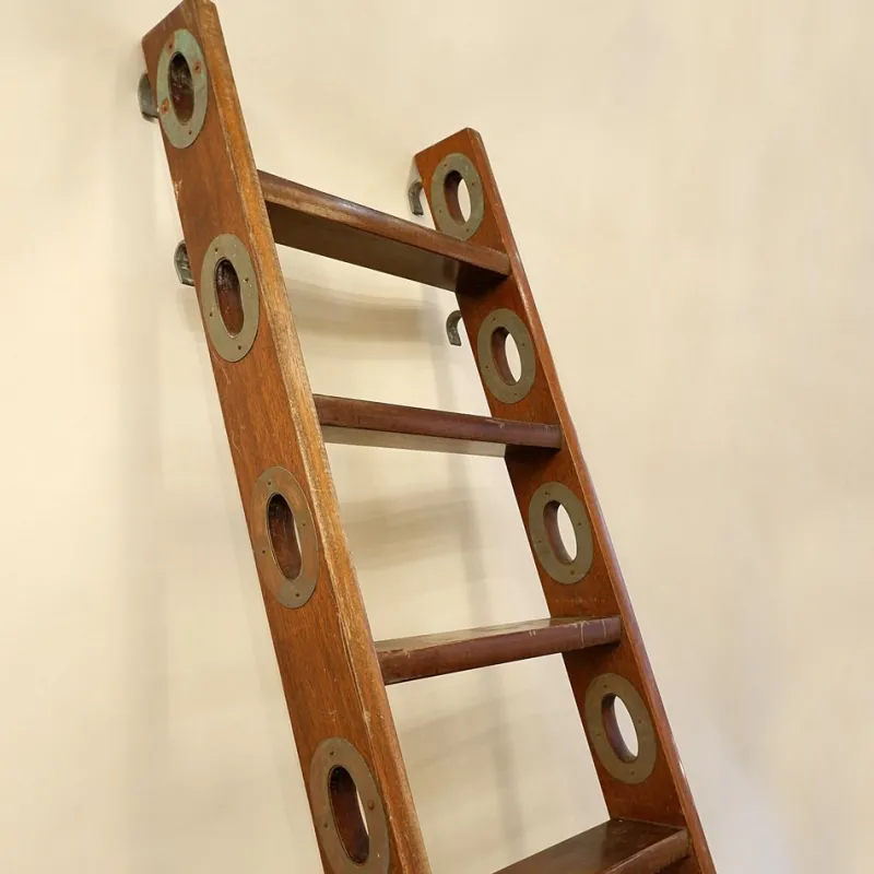 New Pamono Vintage Wooden Ship Boat Ladder
