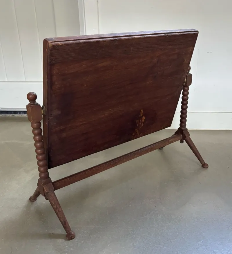 Pamono Vintage Wooden Table Mirror with Bobbin Details, 1920s> Mirrors