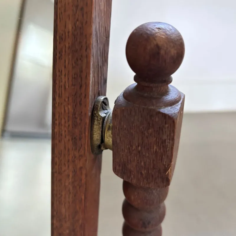 Pamono Vintage Wooden Table Mirror with Bobbin Details, 1920s> Mirrors