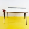 Pamono Vintage Worktable with Red Vice and Formica Top> Worktables & Workbenches