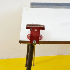 Pamono Vintage Worktable with Red Vice and Formica Top> Worktables & Workbenches