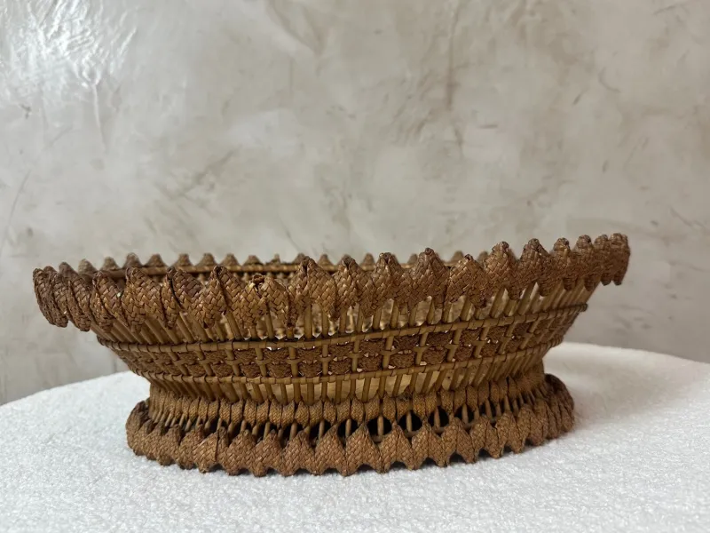 Pamono Vintage Woven Basket, 1950s> Trunks Crates & Baskets
