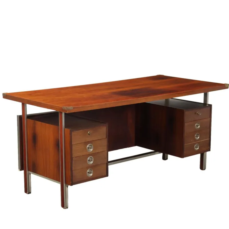 Pamono Vintage Writing Desk in Exotic Wood Veneer, 1960s> Desks