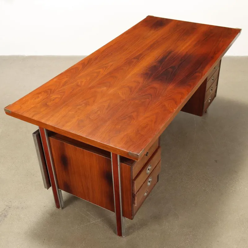 Pamono Vintage Writing Desk in Exotic Wood Veneer, 1960s> Desks