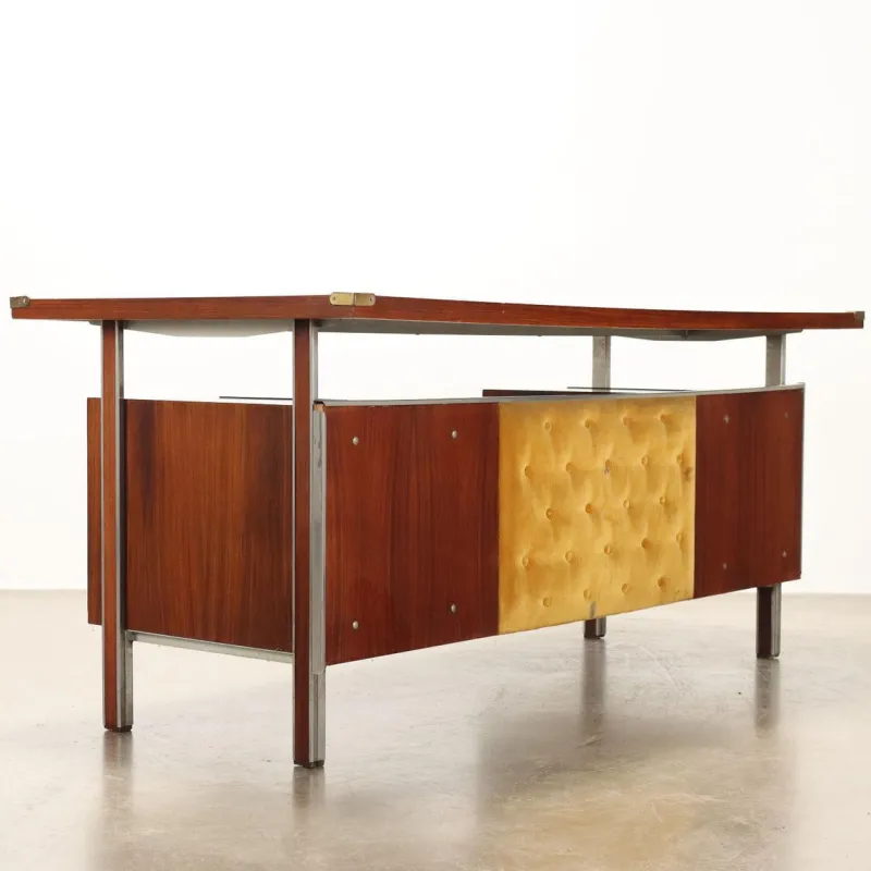 Pamono Vintage Writing Desk in Exotic Wood Veneer, 1960s> Desks